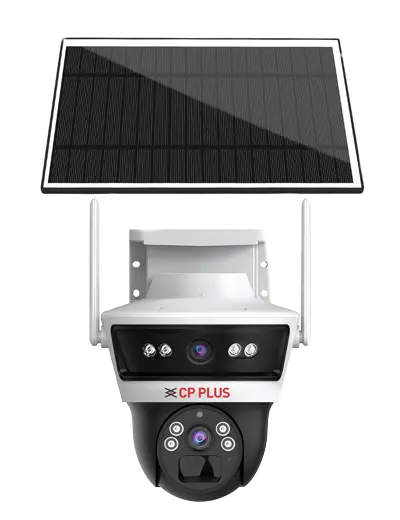 2MP+2MP Linkage 4G Battery camera with Solar Panel Cp Plus