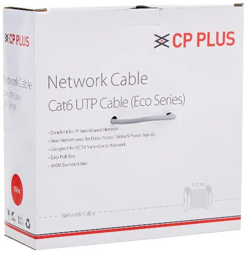 CP PLUS CP-FUT-6TSRH-100 Cat 6 Ethernet 100 meter Cable with high speed connectivity