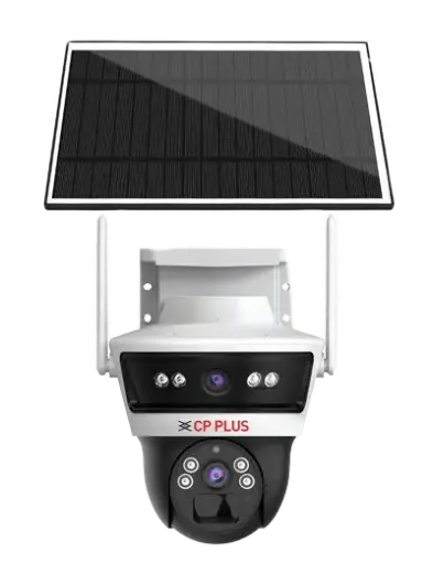 2MP+2MP Linkage 4G Battery camera with Solar Panel Cp Plus